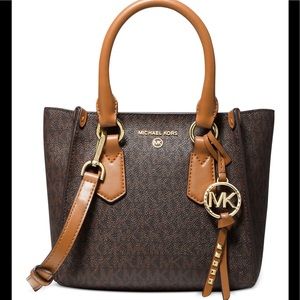 Michael Kors Kris Extra Small Logo Satchel Brown Acorn